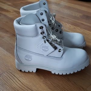 All White Timberlands